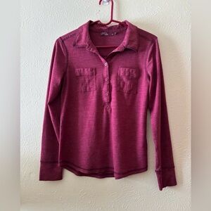 PrAna Polo Top Outdoor Hiking size Medium pullover